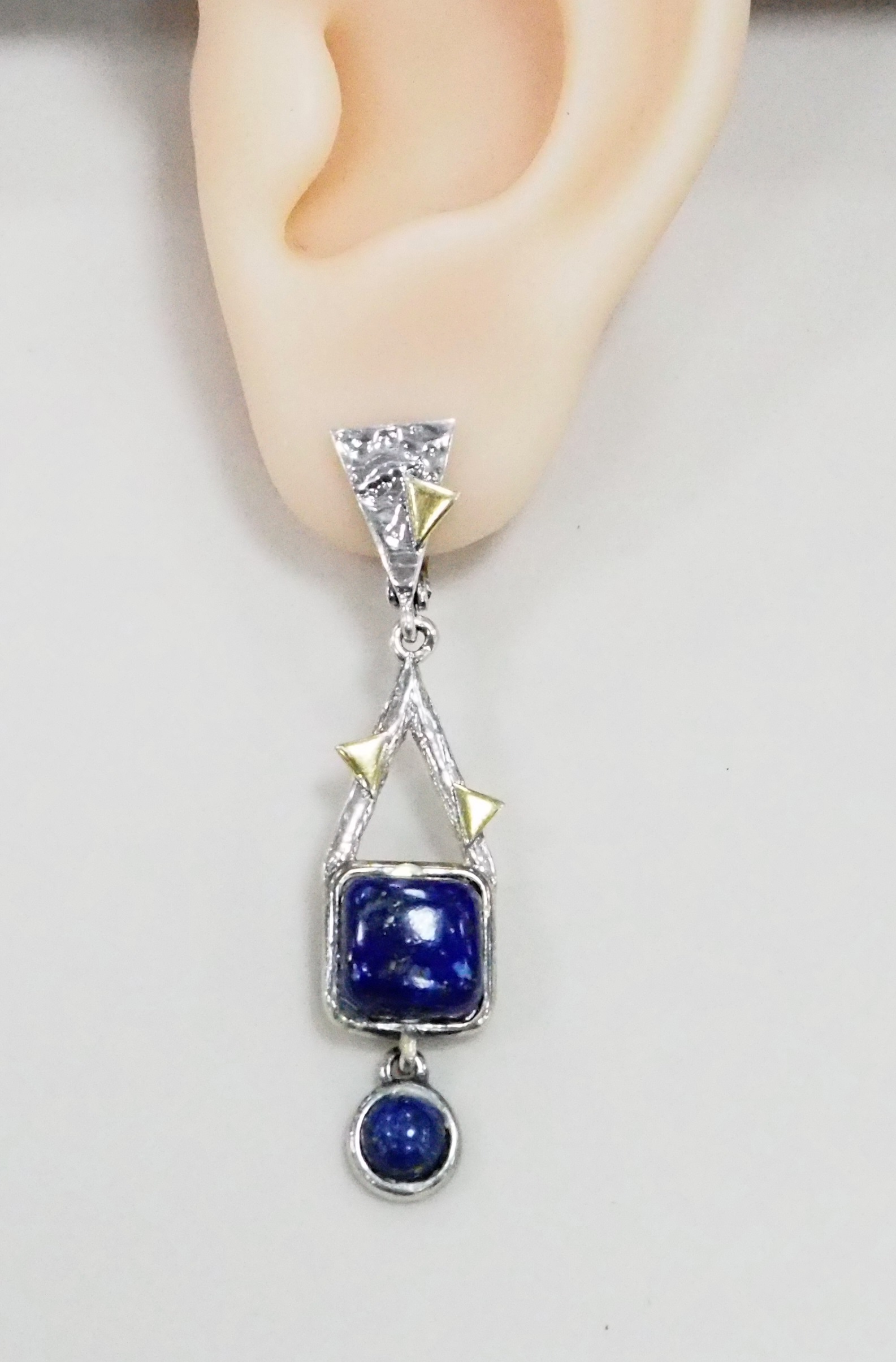 Серебряные серьги с лазуритами